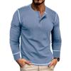 Men S Long Sleeve Henley Shirt Crew Neck Button T Shirt