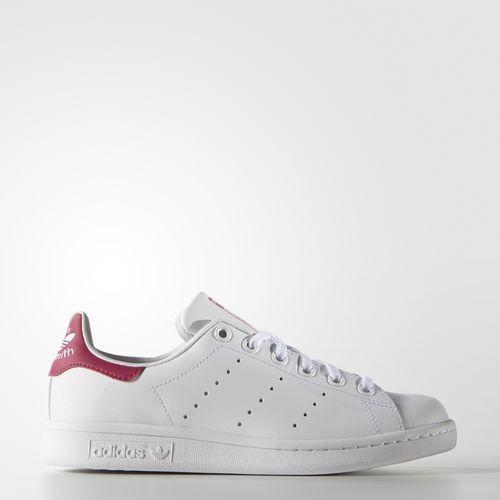 Adidas Stan Smith J 'White' (Unisex) Running White / Running White / Pink Buzz Kids' Skateboarding Shoes B32703