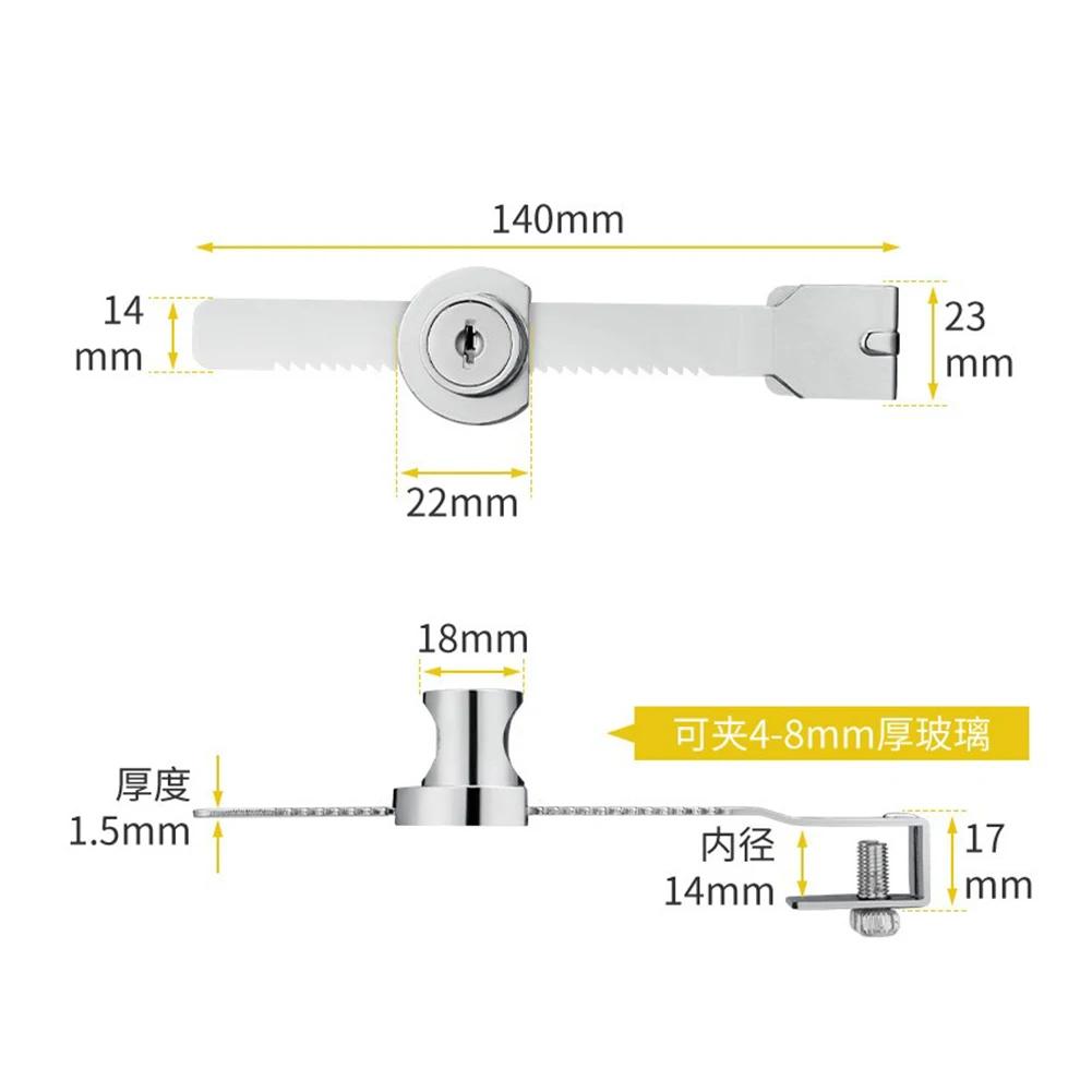 Sliding Glass Door Ratchet Lock Drawer Display Case Password Lock Glass Cabinet Storage Showcase Security Locks Hardware