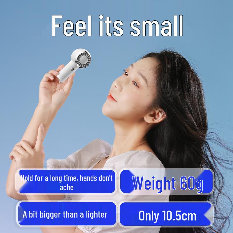 Compact Silent Handheld Fan with Powerful Wind & Long Battery Life