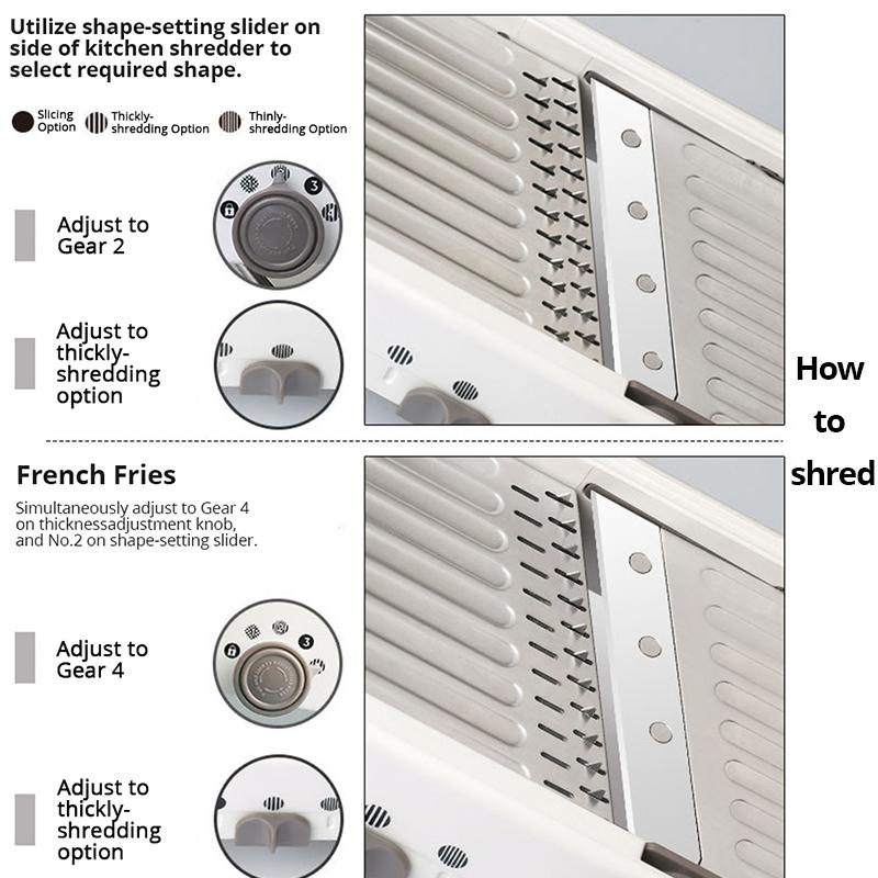 Mandoline Slicer Stainless Steel Vegetable Julienner Adjustable Safe Blades Grater Professional Multi-function Tomato Slicer