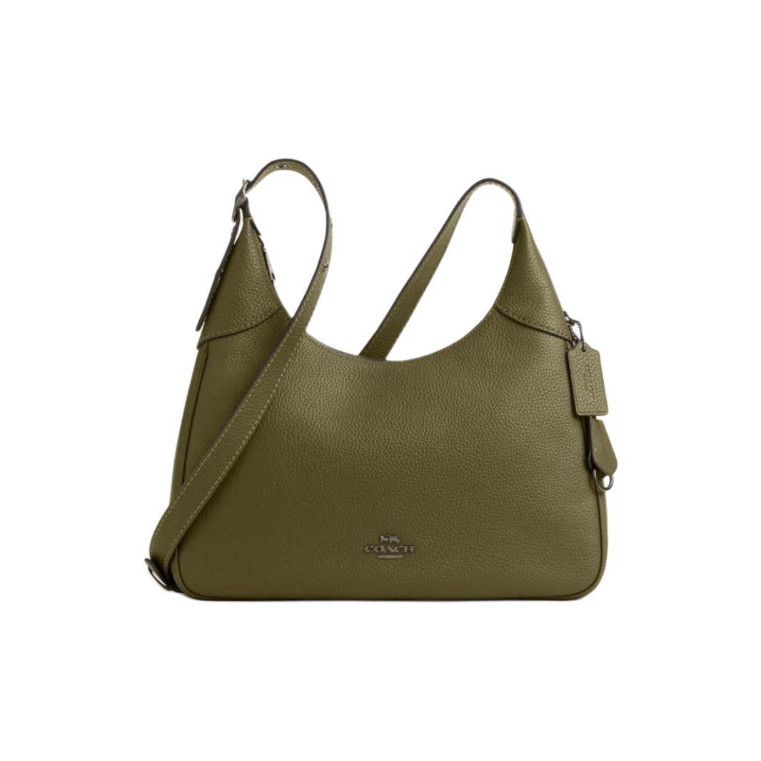 

Coach Ella 36 Logo Zip Closure Leather Crossbody Shoulder Bag Large Women bags Olive-Green CCE47-QBOLV Gift Set (Gift Box Set+Insulated Cup)