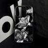 Black and White Lily Flower Pattern Phone Case Suitable for iPhone 17 16 15 14 13 12 11 Pro/Max/Plus Anti Drop and Shockproof