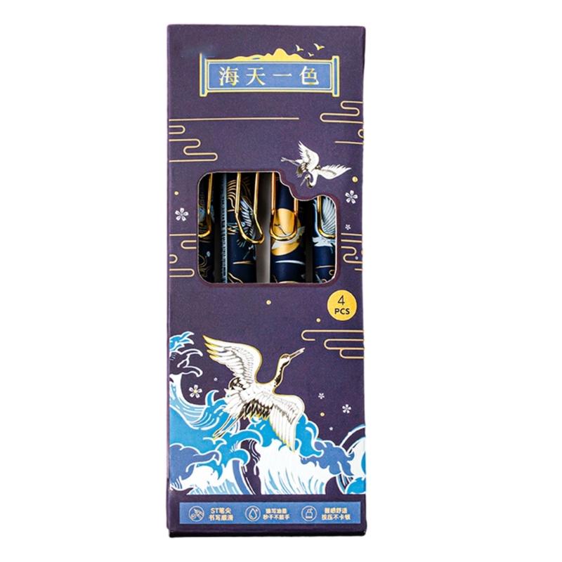 4 Stück Einziehbarer Gelstift mit Metall-Stiftclip Schnelltrocknend Nachfüllbar Journaling-Stift zum Schreiben Notizen machen 0,5 mm Spitze