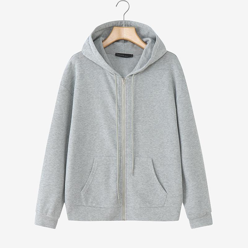 ZANZEA Women Hooded Casual Long Sleeve Zipper Sweatshirt Outwear