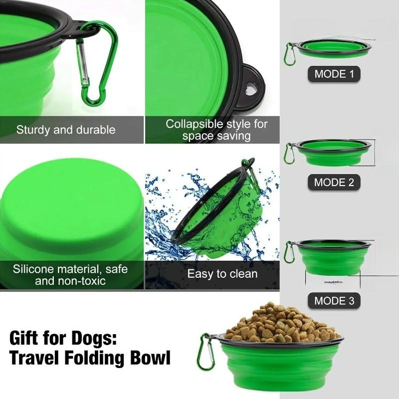 2-in-1 Foldable Dog Bowl - TPR Collapsible Pet Feeder, BPA-Free Travel Food & Water Dish for Dogs Cats  (Silicone Base)