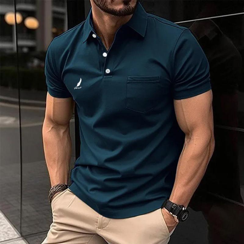 Summer New Men's Casual Short-Sleeved Polo Shirt Office Fashion Lapel Collar T-Shirt Men's Breathable Polo Shirt Men's Clothing