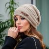Daifa Autumn and Winter New Velvet Knitted Hat, Headgear Hat, Foreign Style Fashionable Big Head Circumference Confinement Hat, Stacking Hat