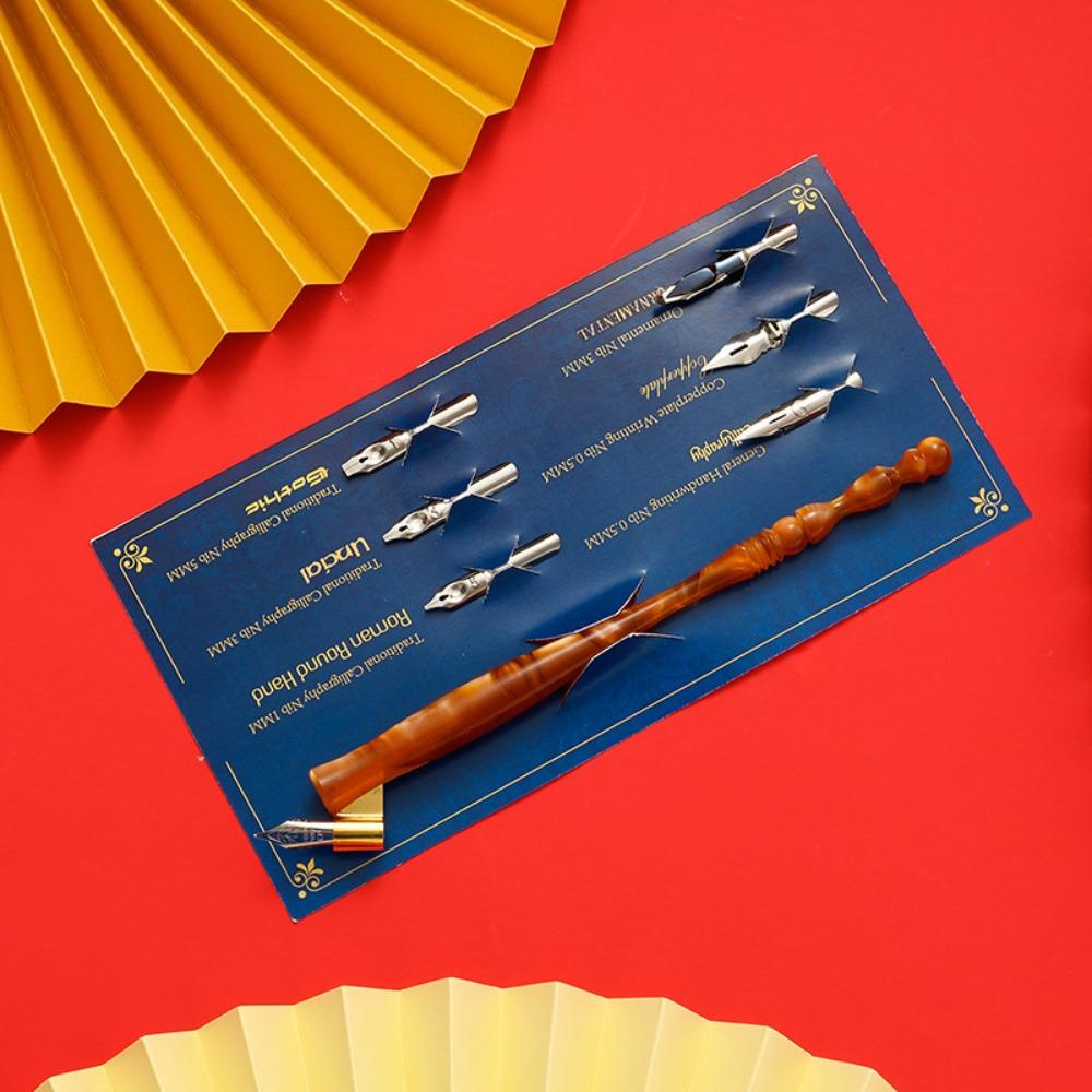 Stainless Steel Tip Dip Pen Kit With Holder Comic Dip Pen Portable Signature Pen  Students