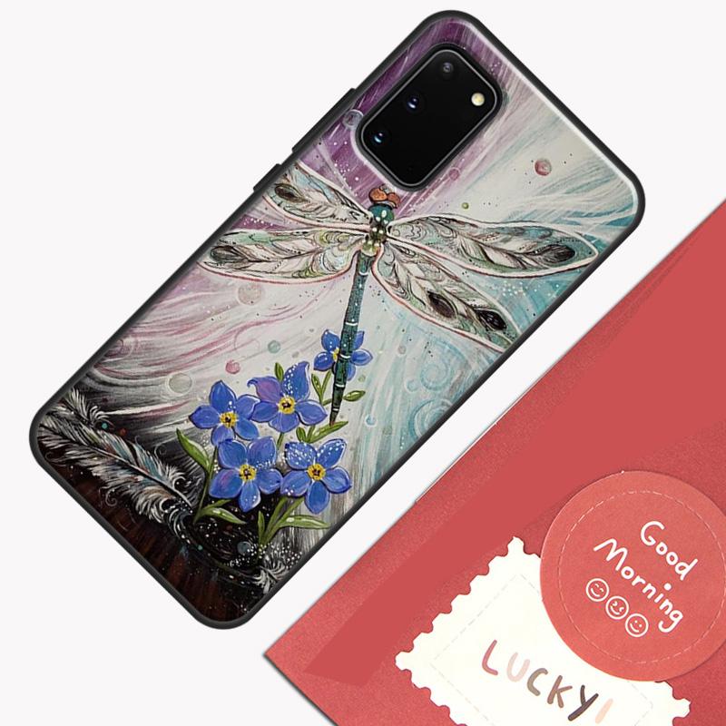 Dragonfly Case For Samsung Galaxy S22 S21 S23 Ultra Note 20 S8 S9 S10 Note 10 Plus S20 FE Back Cover