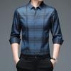 New Men's Casual Printed Long Sleeved Lapel Shirt for Spring and Autumn Fashion Comfortable Wrinkle Free Top Without Ironing