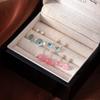 Aquamarine Round Bead Stud Earrings Screw Earrings Dopamine Sweet Simple Earrings Light Luxury Niche Ear Hole Earrings