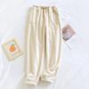 Couple Flannel Plush Thickened Pajamas Long Trouser Women's Home Pants Coral Velvet Trousers for Autumn and Winter Warm Pants