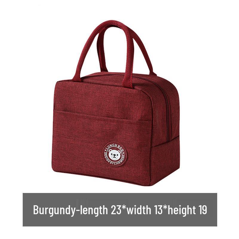 

Водонепроницаемая термоизолированная сумка-тоут для ланча бенто с утолщенной алюминиевой фольгой для студентов и офисных работников бордовый