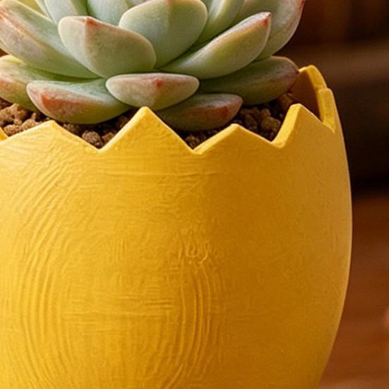 3D Printed Cracked Egg Planter Creative Eggshell Shape Flowerpot Pen Holder Storage Ornament Macaron Colors for Home Decor Gift
