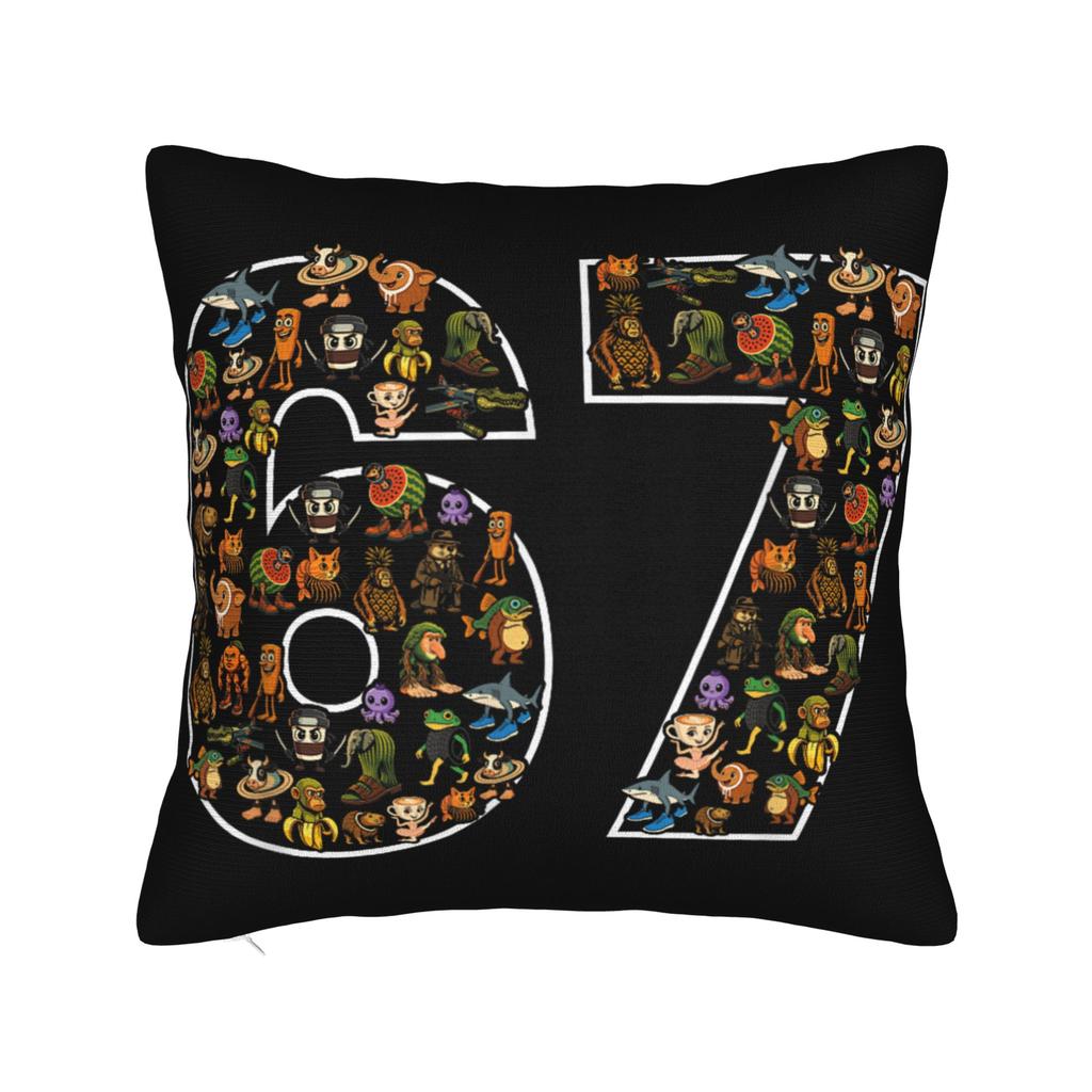 Italian Brainrot Characters Funny Meme Popular Pillowcase Printed Cushion Cover Decorations  Pillow Case Cover Sofa