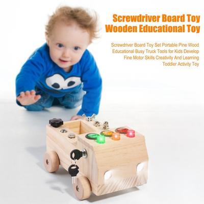 Wooden Car Screwdriver Board Set Fine Motor Skills Kids Educational Busy Truck Sensory Toy Toddlers Preschool Activity Learning Toy