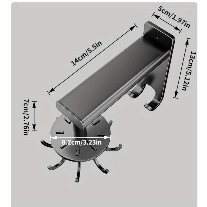 Кухонный вращающийся крючок, настенная подставка для лопаток и ложек, стойка для хранения кухонных принадлежностей без перфорации, штанга для подвешивания, стойка для хранения без гвоздей чёрный