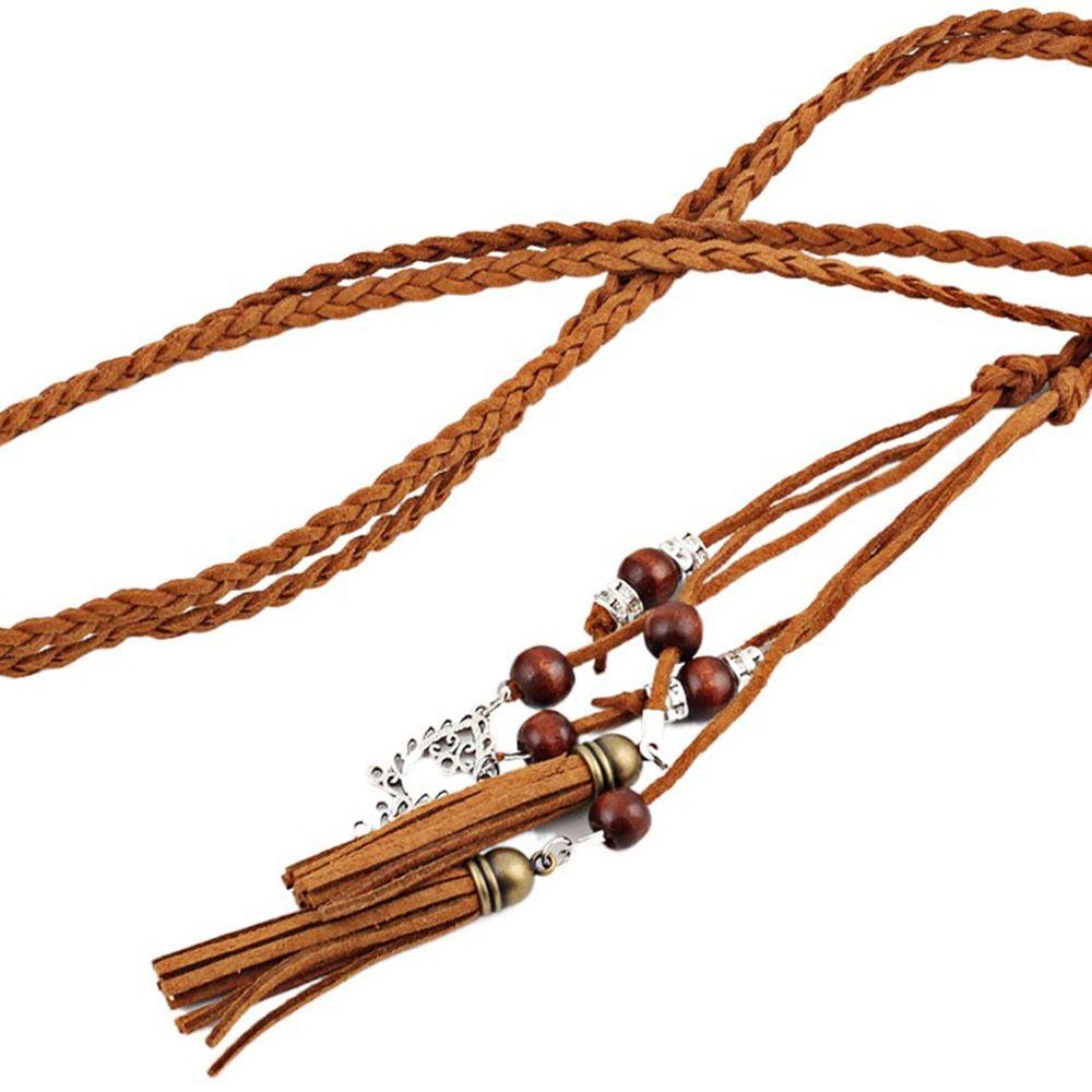 Style Dress Accessories Boho Style Waistband Braided Belt Tassles Belts Waist Rope Waist Chain