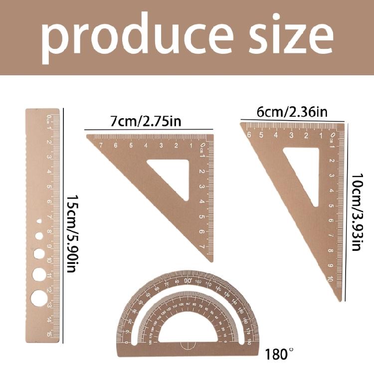 Technischer Grad Aluminium Lineale Set 4 Messwerkzeug für Architekten und Ingenieure