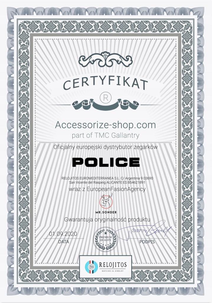 Zegarek POLICE PEWJH2110302. Kwarcowy, Kolor czarny. Mężczyzna.