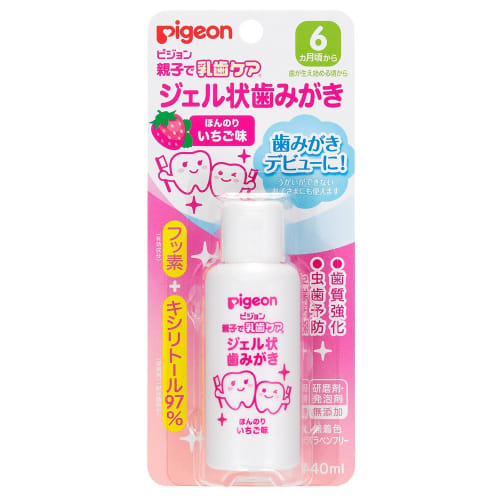 Pigeon Parent and Child Baby Teeth Care Gel Toothpaste, Strawberry Flavor, 40ml