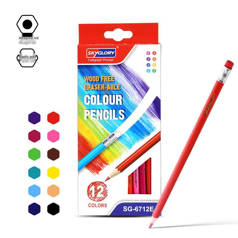 Eco-Friendly Hexagonal Oil-Based Colored Pencils - 48 Color Set for Students