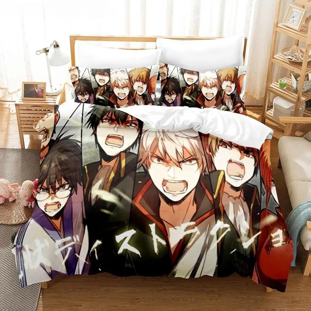 

New Gintama Bedding Set Duvet Cover Pillowcases For Adult Kids Single Double Full Queen King Kids Teens Sakata Gintoki Bed Linen EU Single 135x200cm