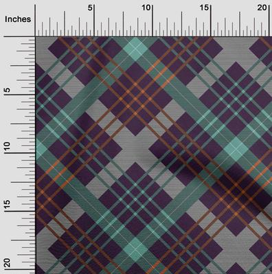 Cotton Flex Fabric Tartan Check Print Fabric By The Yard 40 Inch