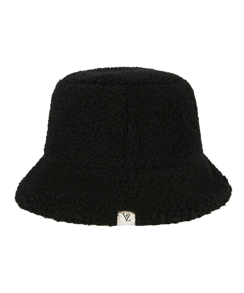 Bajal Monogram Label Fleece Bucket Hat Black