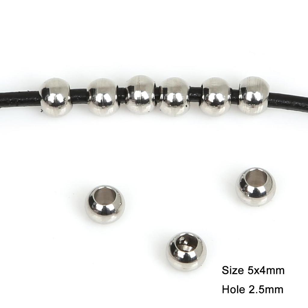 5-50 Stück Edelstahl Flache Runde Abstandshalterperlen für DIY Schmuckherstellung Zubehör