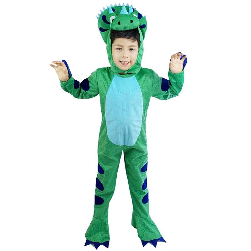 

Костюм динозавра на Хэллоуин для детей, мальчиков и девочек, для вечеринки, трицератопс, полиэстер, косплей XL
