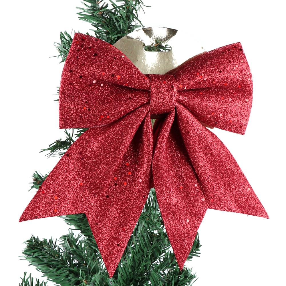 Blingbling Christmas Bow Red Gold Big Xmas Tree Bowknot Pendant Ornaments for Home Decoration New Year Party DIY Gifts
