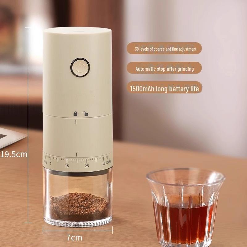 Portable Electric Coffee Bean Grinder with USB Charging - Compact & Efficient
