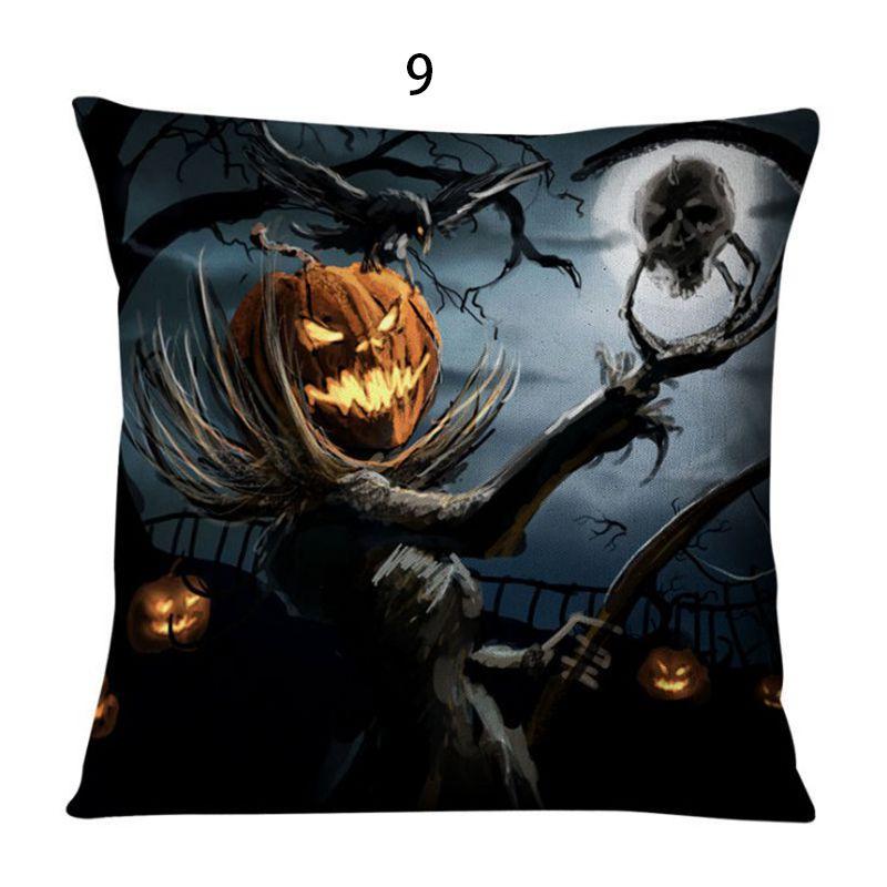 Luxurious Cotton Linen Square Halloween Pattern Throw Pillow Case Cover For A Timeless And Elegant Home Decor