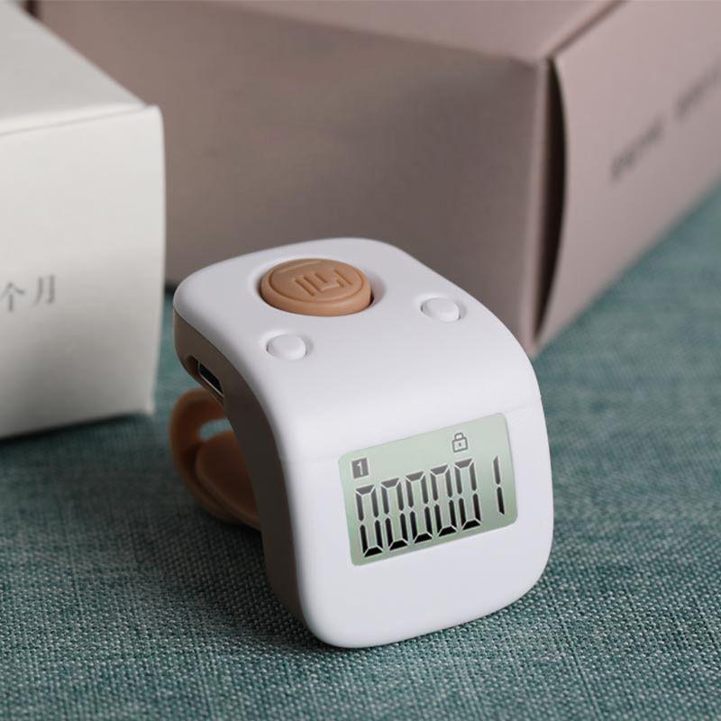 1Pc Convenient Counter Digital LCD Finger Ring Tally Counter 6 Channel Counting 6 Digit Beads Prayer Counter