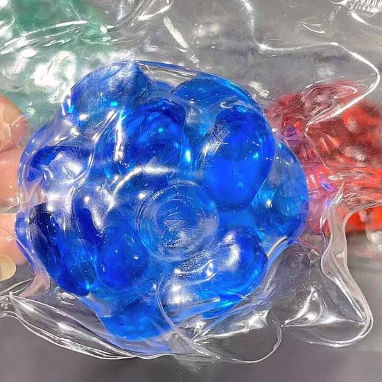 1/4Pcs Shapeable Bead Filled Stress Ball Anxiety Stress Relief Beaded Ball Squeeze Toy Portable Travel Soft TPR Textured Ball Sensory Fidget Toy