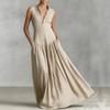 2026 Spring New French Classic Black Temperament Muse Fan Slim and Thin V-neck Long Sleeveless Dress