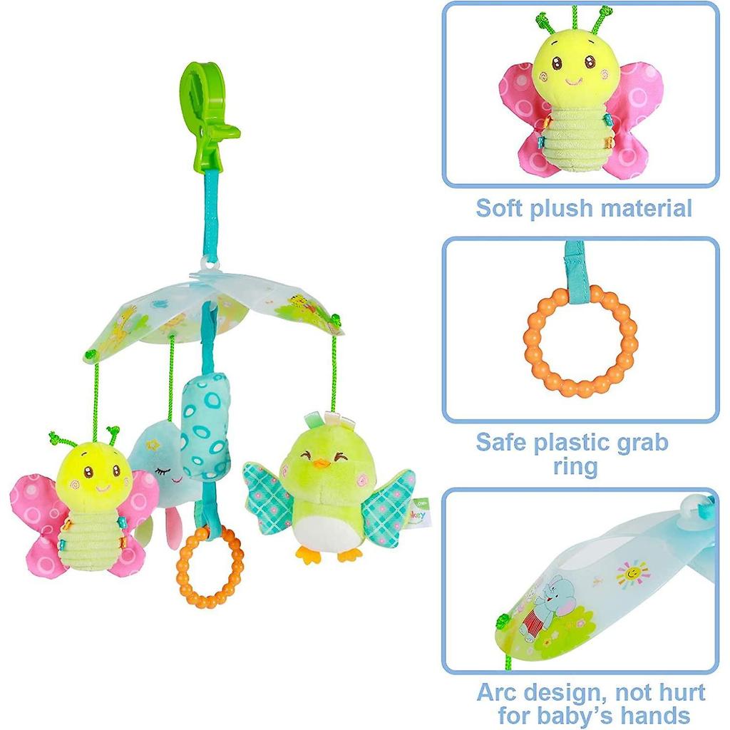 Heytea Stroller Toy and Car Seat Toy for Infants Hanging Rattle Toy Clip on Toy for Crib Stroller Car Seat Baby Toy for Baby Boys and Girls