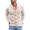 Men's Solid Color Button-Up Long Sleeve Knitted Sweater
