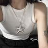 Vintage Ocean Five-pointed Star Necklace Female Niche Design Sense Long Star Pendant Collarbone Chain Sweet and Cool Exaggerated Accessories