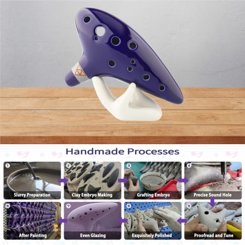 Deekec Songbook Display and 12-Hole Alto C Ocarina Legend of Zelda with Protective Bag Stand, Blue