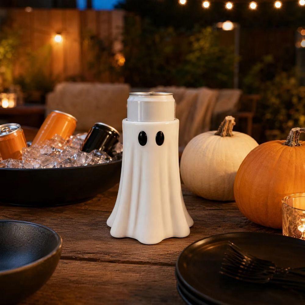 12 Oz Halloween Ghost Can Holder Spooky Beer Can Stand Cute Beverage Can Cover Home Decor