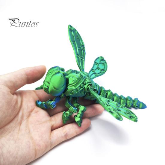 Realistic Insect Model 3D Printed Dragonfly Figurine, Articulated with Movable Joints, Stress Relief Fidget Toy for Desk Decoration Office Toys