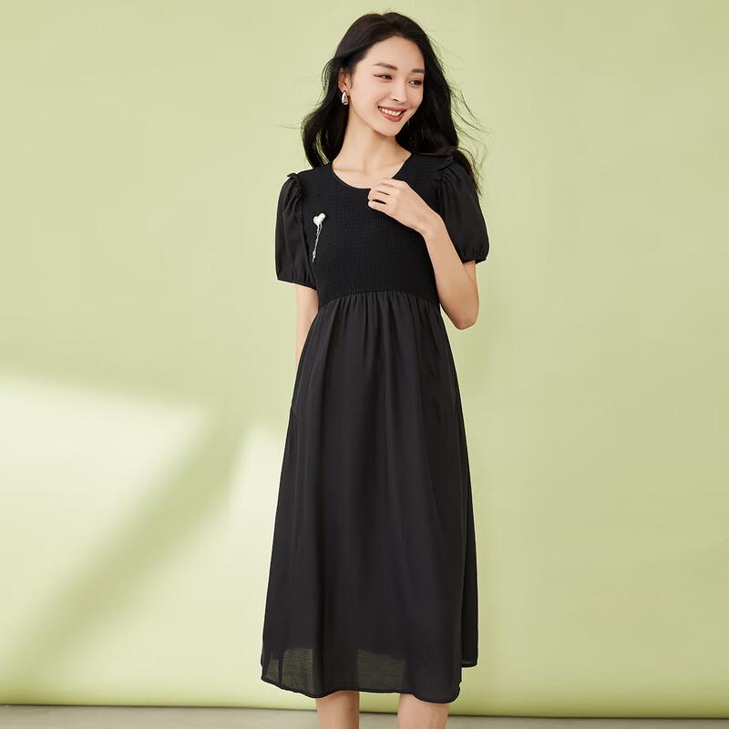 Tatu Women's Elegant Short-Sleeved Mid-Length Dress