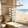 Nautical Wind Chime Sea Glass Chime, Handmade Driftwood Coastal Beach House Hanging for Home Window Decor Colorful