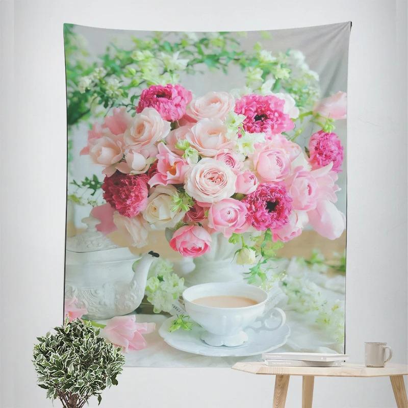 

Простой цветочный декоративный гобелен для домашнего декора, офисного гобелена для гостиной 100x75cm