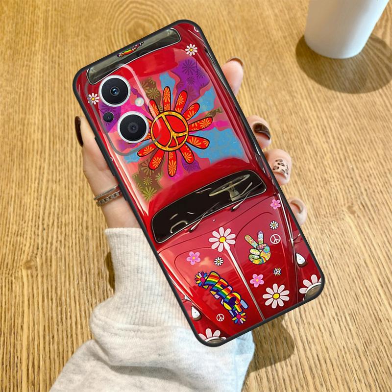Hippie Peace Bus and Sunflower Funda For OPPO Reno 13 F 14F 12F 11F 8T 7 8 Lite 10 11 12 14 OPPO Find X5 X6 X8 X9 Pro Case