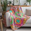 Vibrant Geometric Pattern Throw Blanket Colorful Abstract Quilt Bohemian Bed Blanket Sofa Cover Home Decor