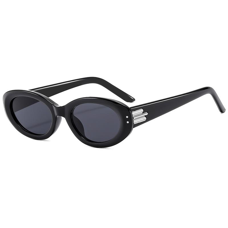 

1Pc New Trendy Cool Oval Cat-Eye Sunglasses, Uv Protection, Stylish for Street Photography, Suitable for Driving and Commuting